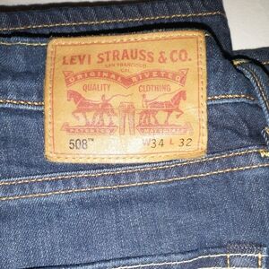 Levi's 508 slim straight leg blue jeans size 34x32